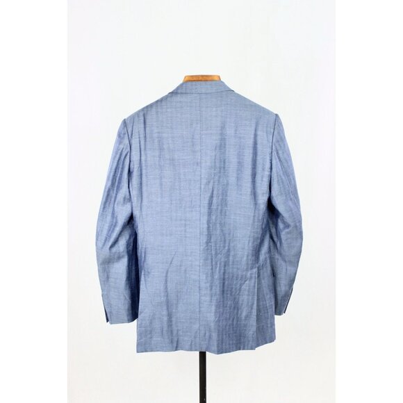ERMENEGILDO ZEGNA Blue Wool Linen Silk Cashmere Sport Coat Blazer, Size IT 50R - Picture 4 of 15